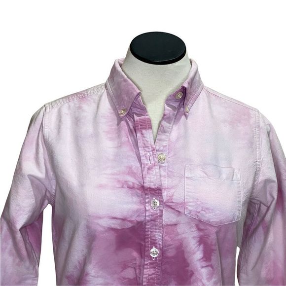 🎈Eddie Bauer Tie Dye Heavier Weight Cotton Button Down Shirt Shacket Size Small - Picture 4 of 8